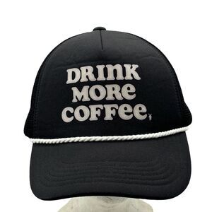 Dutch Bros “Drink More Coffee” Black Mesh Snapback Trucker Hat Cap Promo